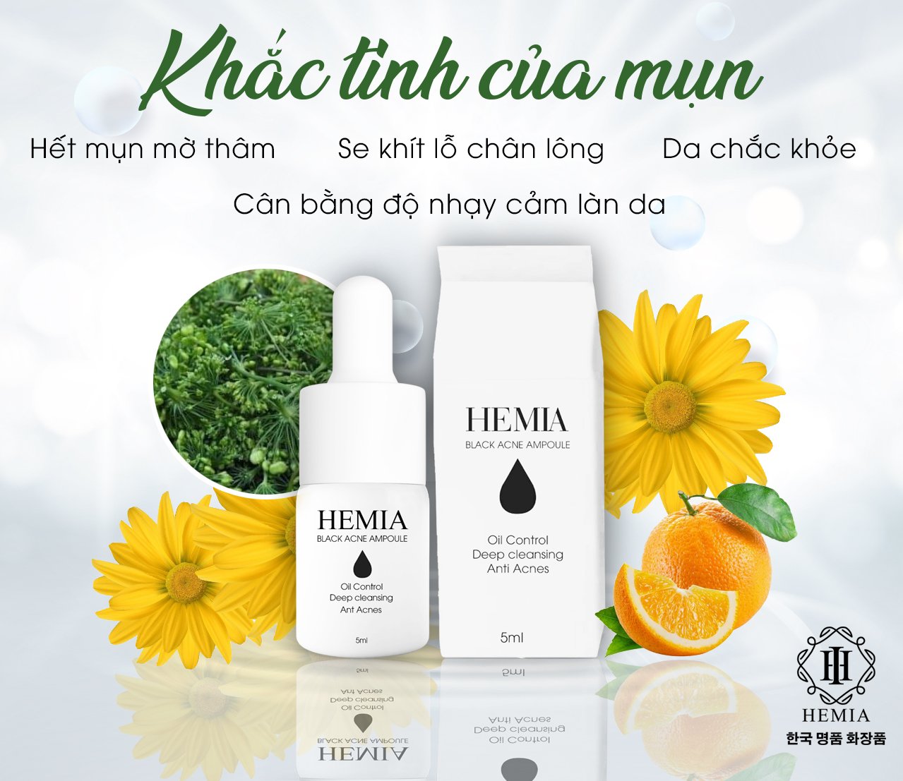 Detox mụn hoa sâm thương hiệu Hemia nhập khẩu chính hãng Hàn Quốc